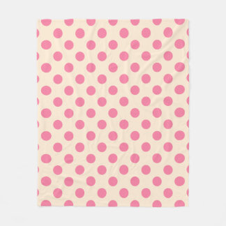 Cobertor De Velo Bolinhas rosa em creme