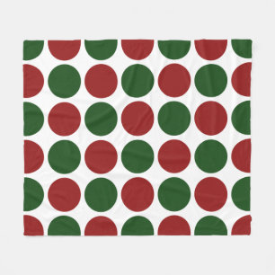 Cobertor De Velo Bolinhas vermelhas e verdes em branco