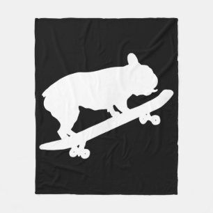 Cobertor De Velo Bolinho Francês Engraçado No Skateboard Art Boys