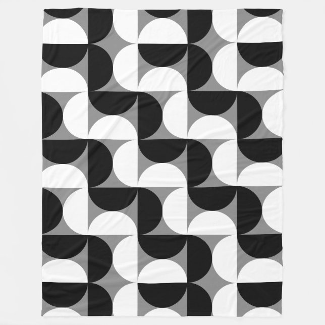 Cobertor De Velo Bolinhos de Padrão do Século Médio Branco Negro (Frente)