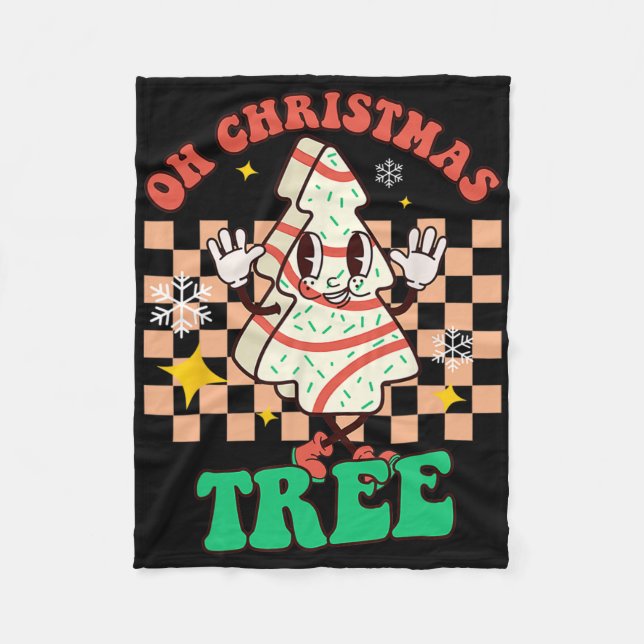 Cobertor De Velo Bolo de Natal Groovy Oh Christmas Tree Debbie Beck (Frente)