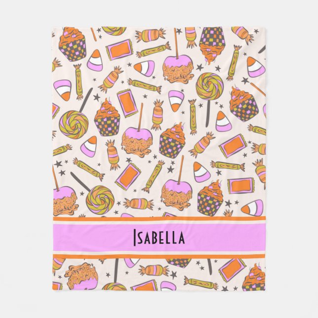 Cobertor De Velo Bolsa de Halloween Personalizada Retro Groovy (Frente)