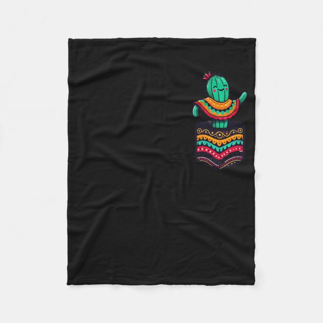Cobertor De Velo Bolsa de Serape de Cacto Fofo Cinco De Mayo Mexica (Frente)