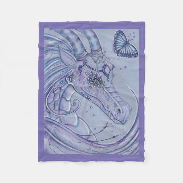 Cobertor De Velo Bolsa de velo-borboleta de dragão-de-lavanda conge (Frente)