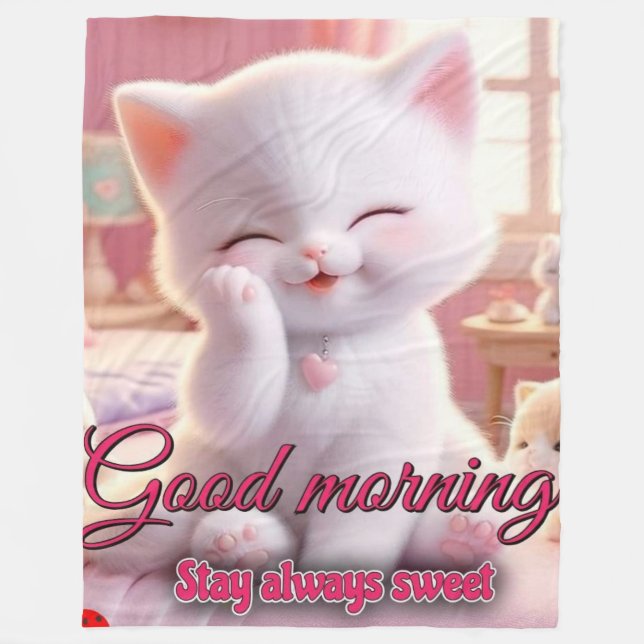 Cobertor De Velo Bom dia, Fleece Blanket - Fique confortável e semp (Frente)