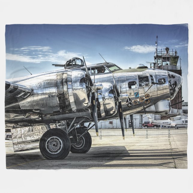 Cobertor De Velo Bombardeiro clássico b-17 wwii (Frente (Horizontal))