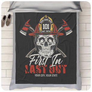 Cobertor De Velo Bombeiro de NOME Personalizado Primeiro no Bombeir
