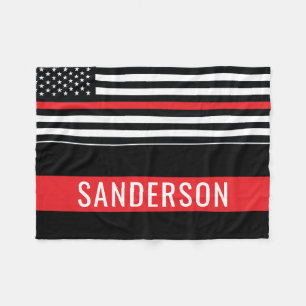 Cobertor De Velo Bombeiro Thin Red Line - Homem-Bandeira Americano