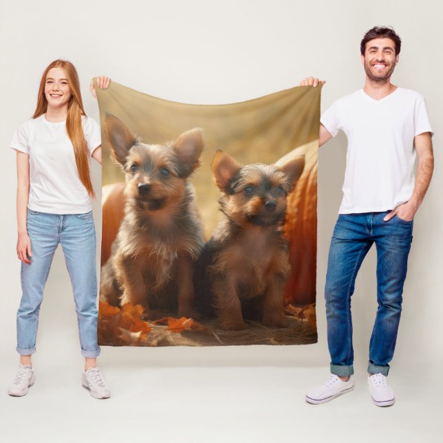 Cobertor De Velo Bompkin de sução do outono de Terrier australiano (In Situ)