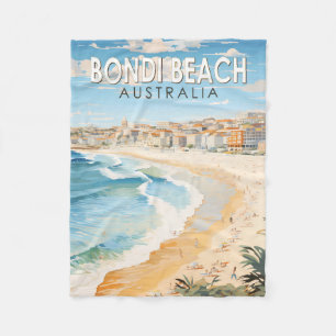 Cobertor De Velo Bondi Beach, Austrália, Viagem Art Vintage
