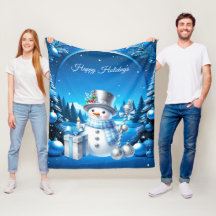 Boneco de Neve Alegre em um Fleece de Floresta Nev