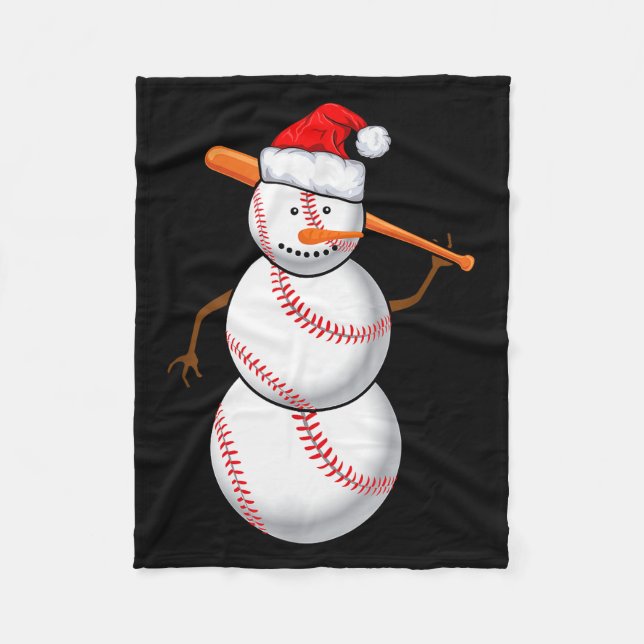 Cobertor De Velo Boneco de Neve de Fã de Beisebol Presente Divertid (Frente)