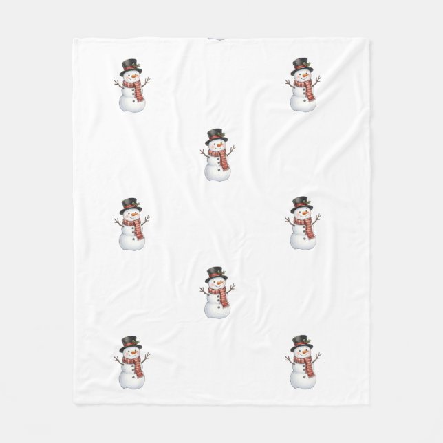 Cobertor De Velo Boneco de Neve Feliz (Frente)