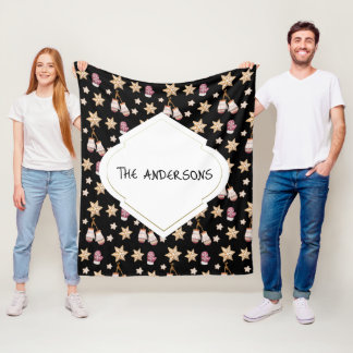 Cobertor De Velo Bonita Aquarela Inverno Brilhante Cookies Snowman