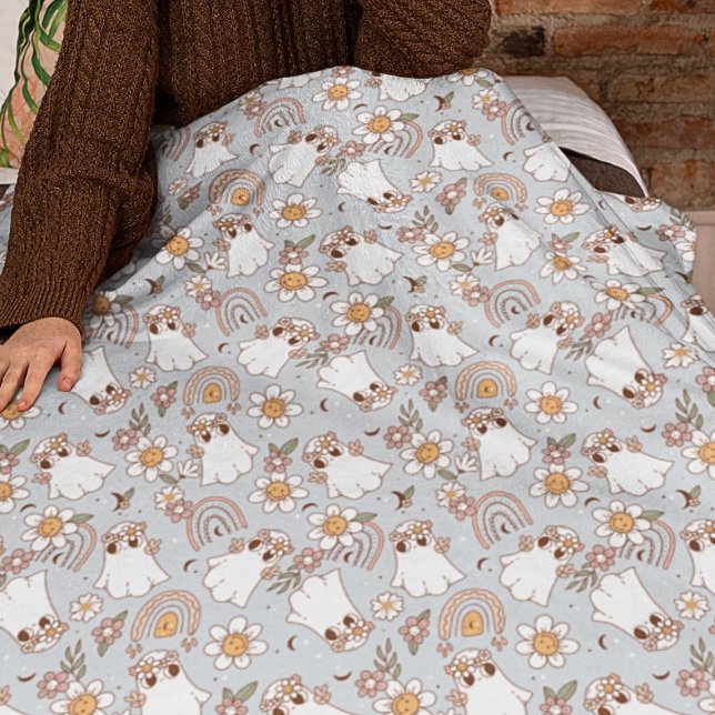 Cobertor De Velo Bonita Fantoche de Halloween Chouriço de Estilo Re (Retro Halloween Spooky fleece blanket for kids and babies
)