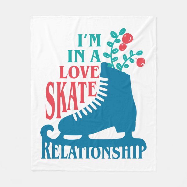 Cobertor De Velo Bonita figura Skating I m Love Skate Relationship (Frente)