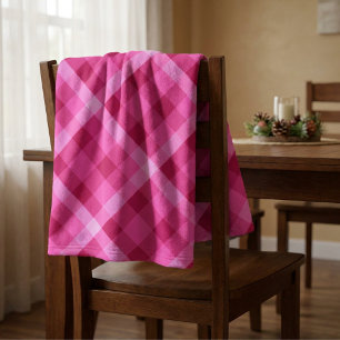 Cobertor De Velo Bonita Xadrez magenta cor-de-rosa Pequena camada