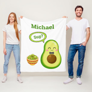 Cobertor De Velo Bonito Avacado Nome Desenhado Guacamole Fruta