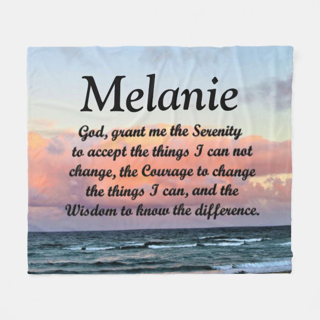 COBERTOR DE VELO BONITO BLANKET DE ORAÇÃO DE SERENIDADE PERSONALIZA (Frente (Horizontal))