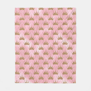 Cobertor De Velo Bonito brilho rosa e Dourada coroa princesa