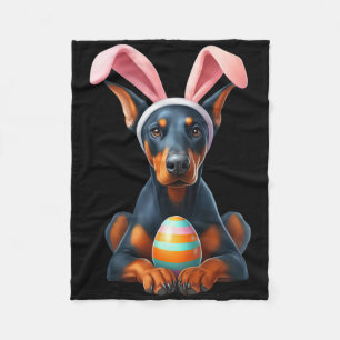 Cobertor De Velo Bonito Doberman Pinscher Cachorro Páscoa Abraço Ov