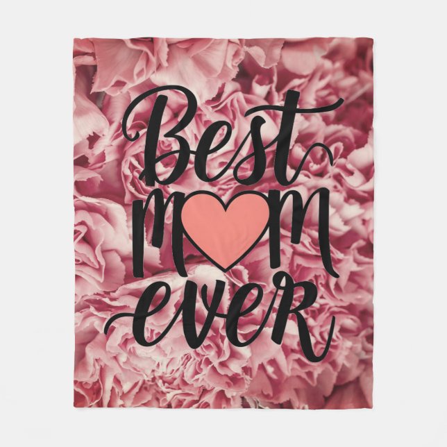 Cobertor De Velo Bonito Elegante Rosa Melhor Mãe Alguma Vez Floral (Frente)