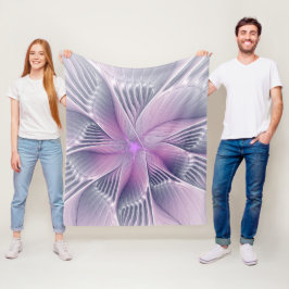 Cobertor De Velo Bonito Flor Rosa Moderna Abstrato de Arte Fractal