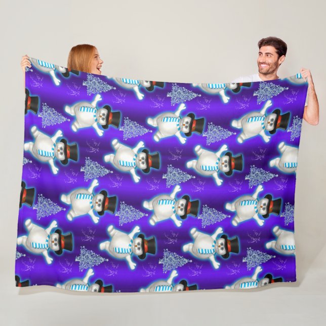 Cobertor De Velo Bonito Neves Dançado Natal Azul (In Situ)