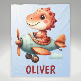 Cobertor De Velo Bonito Pequeno Piloto Dinossauro Voando Avião