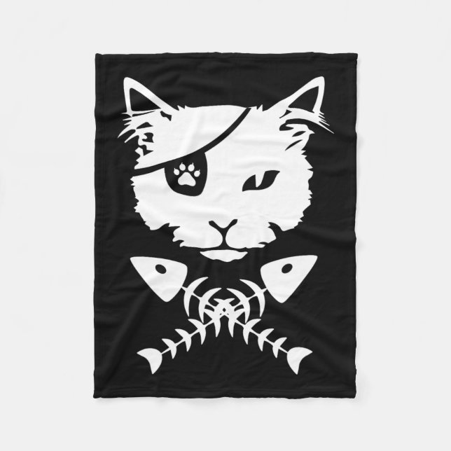 Cobertor De Velo Bonito Pirata Gato Engraçado (Frente)