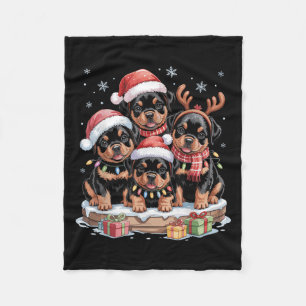 Cobertor De Velo Bonito Rottweiler Natal Cachorros Cachorros Engraç