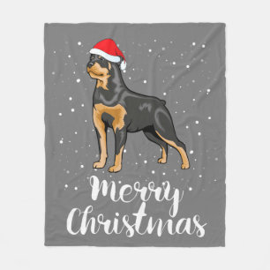 Cobertor De Velo Bonito Rottweiler Santa Hat Feliz Figurino de Nata