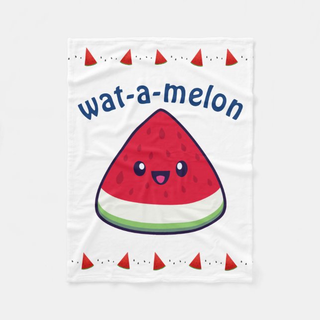 Cobertor De Velo Bonito Sorriso Kawaii Watermelon (Frente)