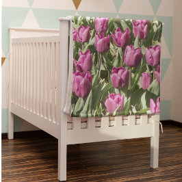 Cobertor De Velo Bonito Tulipas Roxas Floral