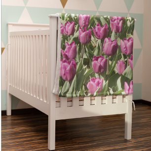 Cobertor De Velo Bonito Tulipas Roxas Floral