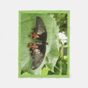 Cobertor De Velo Bonito vermelho-preto e borboleta Dourada