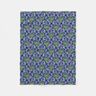Cobertor De Velo Bonito Violeta Personalizada Folheto em Azul Marin
