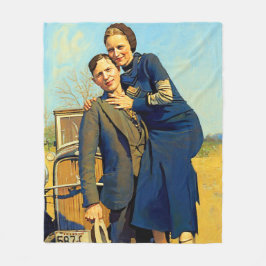 Cobertor De Velo Bonnie Parker Clyde Barrow 1933 Faux Painting