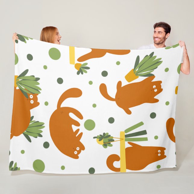 Cobertor De Velo Bons desenhos animados Gatos sem costura padrão (In Situ)