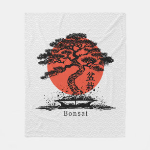 Cobertor De Velo Bonsai Japonês Personalizado Folheto de Texto
