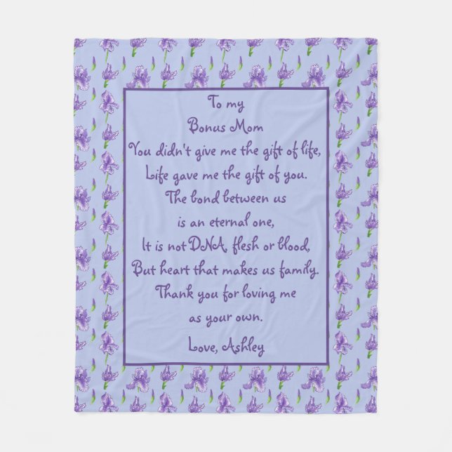 Cobertor De Velo Bônus Mãe Roxo Íris Folheto Médio (Frente)