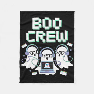 Cobertor De Velo Boo Crew Halloween Tic Help Desk Stem