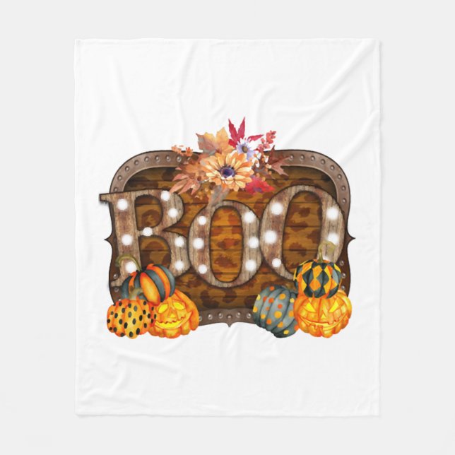 Cobertor De Velo Boo Halloween (Frente)