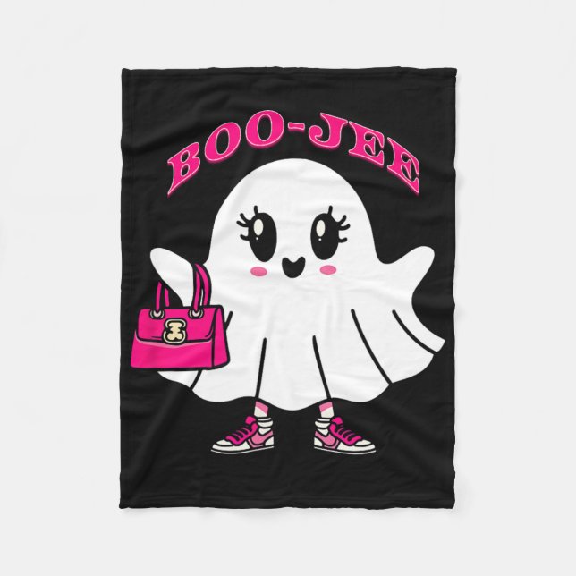 Cobertor De Velo Boo-jee Engraçado Fantasma Rosa Halloween (Frente)