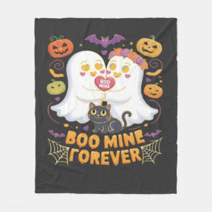 Cobertor De Velo Boo Mine Para Sempre Fantasmas Fofos Gato Preto Am