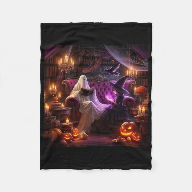 Cobertor De Velo Bookish Bookish Halloween (Frente)