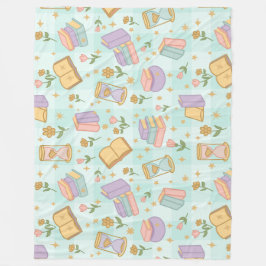 Cobertor De Velo Bookish Magic Pastel Girl Green