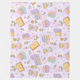 Cobertor De Velo Bookish Magic Purple Girl Pastel