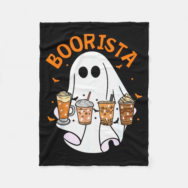 Cobertor De Velo Boorista Barista Ghost Coffee Halloween Soky Seaso (Frente)