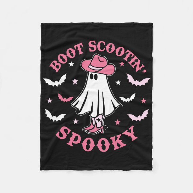 Cobertor De Velo Boot Boogie Scootin Girl Halloween (Frente)